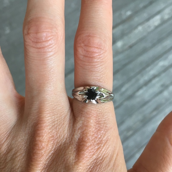 Silver Ring with Black Stone - Picture 8 of 12